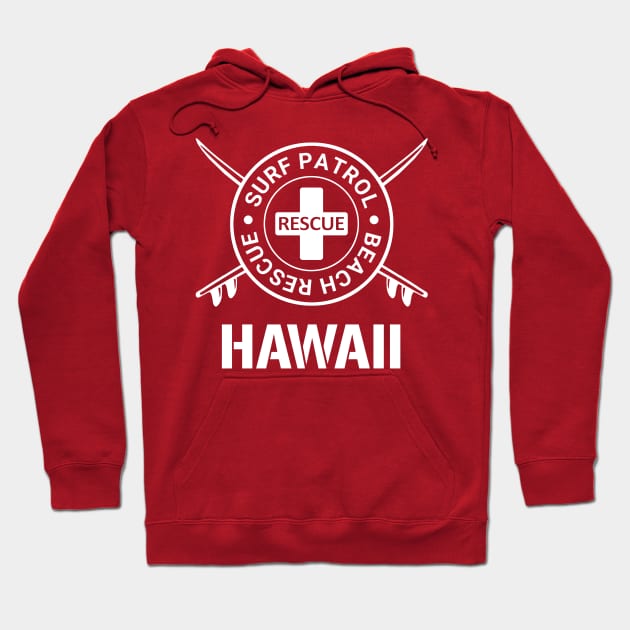Hawaii - Surf Patrol and Beach Rescue Hoodie by robotface